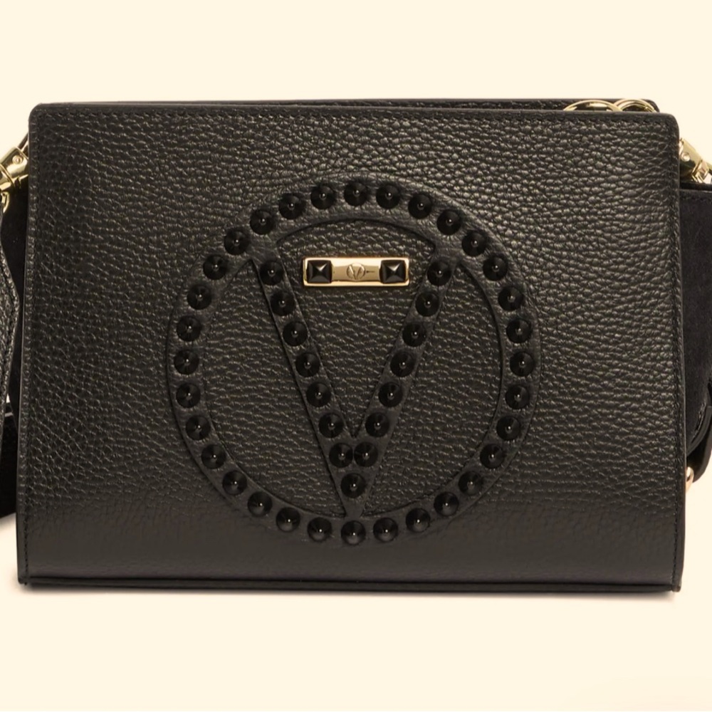 VALENTINO BY MARIO VALENTINO Kiki Rock Leather Crossbody Bag in Black NWT